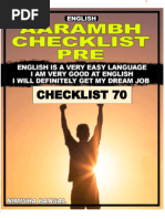 ENGLISH PRE AARAMBH CHECKLIST 70 BY NIMISHA MAM 10th July 2024 Docx