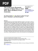 Ibanez Et Al 2023 The Long Term Economic Legacies of Rebel Rule in Civil War Micro Evidence From Colombia