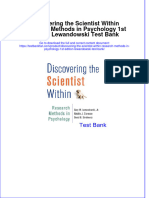 Discovering The Scientist Within Research Methods in Psychology 1st Edition Lewandowski Test Bank All Chapters