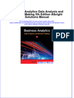 Full Download Business Analytics Data Analysis and Decision Making 5th Edition Albright Solutions Manual All Chapter 2024 PDF