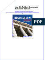 Full Download Business Law 8th Edition Cheeseman Solutions Manual All Chapter 2024 PDF