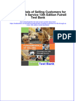 Full Download Fundamentals of Selling Customers For Life Through Service 13th Edition Futrell Test Bank All Chapter 2024 PDF