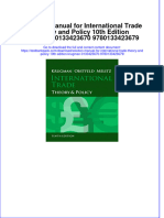 The Download Solution Manual For International Trade Theory and Policy 10th Edition Krugman 0133423670 9780133423679 Full Chapter New 2024