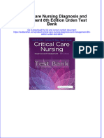 Critical Care Nursing Diagnosis and Management 8th Edition Urden Test Bank All Chapters