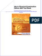 Seidels Guide To Physical Examination 8th Edition Ball Test Bank All Chapters