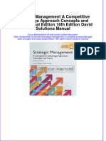 Strategic Management A Competitive Advantage Approach Concepts and Cases Global Edition 16th Edition David Solutions Manual All Chapters