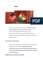 India-US Relations: International Cooperation