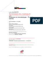 Analyses en Microbiologie - Produits Stériles