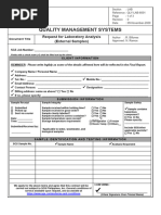 QLY-LAB-6001 Request For Laboratory Analysis (External Samples)