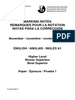 English A1 Paper 1 HL Markscheme