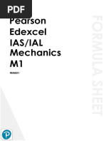 Edexcel IAL MechanicsM1 WME01 Formula Sheet