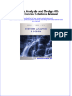 Full Download Systems Analysis and Design 6th Edition Dennis Solutions Manual All Chapter 2024 PDF