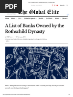 A List of Banks Owned by The Rothschild Dynasty - The Global Elite