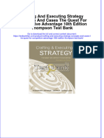 Crafting and Executing Strategy Concepts and Cases The Quest For Competitive Advantage 18th Edition Thompson Test Bank