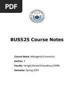 BUS525 (Managerial Economics) Course Notes