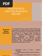 Presenting A Written Research Report