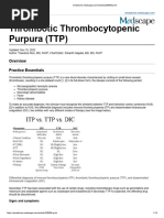 Thrombotic Thrombocytopenic Purpura TTP