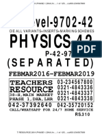 Physics-9702-42 - (Febmar) - (Separated) - (2016-2019) - (Variant 42 Only)