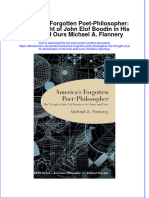 America's Forgotten Poet-Philosopher: The Thought of John Elof Boodin in His Time and Ours Michael A. Flannery