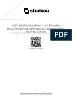 Auto de Procesamiento en Primera Declaracion Segun Proceso Comun Penal Guatemalteco