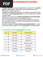 Principles of Inheritance & Variation NOTES