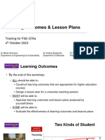 GTA Learning Outcomes and Lesson Plans 2023-24 (PRE SESSION)