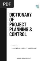 Dictionary of Project Planning in Control