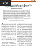 The Critical Transmitting Range For Connectivity in Sparse Wireless Ad Hoc Networks