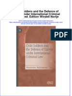 Child Soldiers and The Defence of Duress Under International Criminal Law 1st Ed. Edition Windell Nortje Full Chapter Instant Download