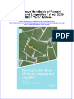 The Palgrave Handbook of Romani Language and Linguistics 1st Ed. 2020 Edition Yaron Matras Full Chapter Instant Download