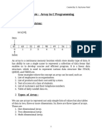 BCA (2nd Year) - C Programming - (Topic - The Array)