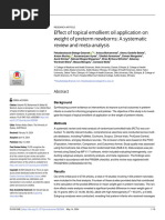 Effect of Topical Emollient Oil Application On Preterm Weight Gain