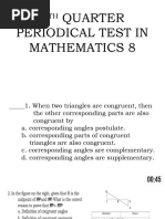 2023 2024 q4 Periodical Test Math 8 Witth Transition