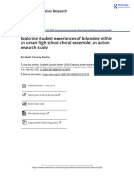 Exploring Student Experiences of Belonging Within An Urban High School Choral Ensemble An Action Research Study