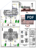 Planta Acotada, Corte B-B, Plano de Cimientos y Cubiertas