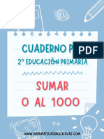 Cuaderno Sumar Del 0 Al 1000 - 2 Curso Educacion Primaria