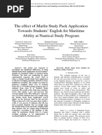 The Effect of Marlin Study Pack Application Towards Students' English For Maritime Ability at Nautical Study Program