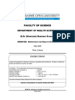 Faculty of Science: Department of Health Sciences B.S (H) N S