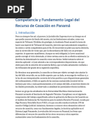 Competencia y Fundamento Legal Del Recurso de Casación en Panamá