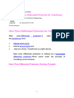 Lesson 22 Merz Price Differential Protection For Transformer