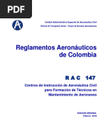 RAC 147 - Centros de Instrucción UAEC Formación Técnicos Mantenimiento de Aeronaves