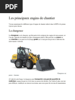 Les Principaux Engins de Chantier