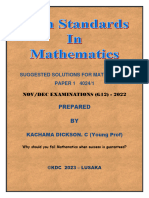 Maths p1 2022 g12 Solutions