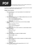 Can You Give 20 Multiple Choice Questions With Answers About Set Tabular Method and Seell