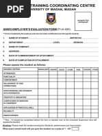 Siwes Employer's Evaluation Form