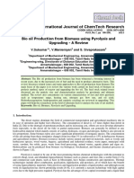 International Journal of Chemtech Research: Bio Oil Production From Biomass Using Pyrolysis and Upgrading - A Review