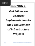 SECTION 4 Guidelines On Contract Implementation For The Procurement of Infrastructure Projects