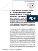 3D MHD Nonlinear Radiative Flow of Cuo-Mgo/Methanol Hybrid Nanofluid Beyond An Irregular Dimension Surface With Slip Effect