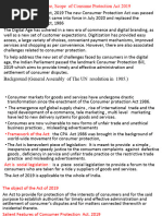 The Background, Nature, Scope of Consume Protection Act 2019