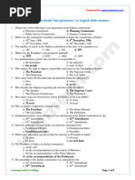 Indian Polity Model Test Questions 2 in English With Answer